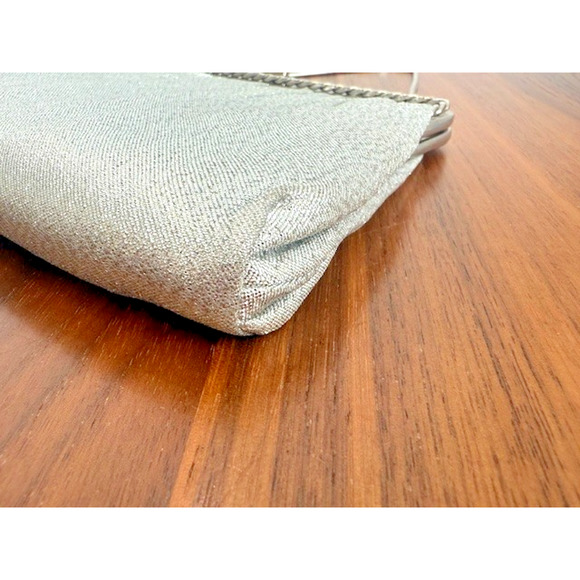 Vintage Harry Levine HL USA Silver Evening Clutch Bag Clasp with Chain 60's - Picture 13 of 14